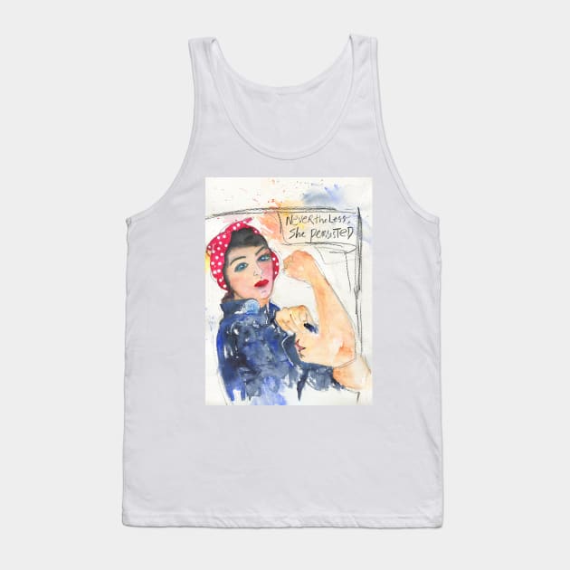 Rosie Persists Tank Top by Pamela Sue Johnson ART